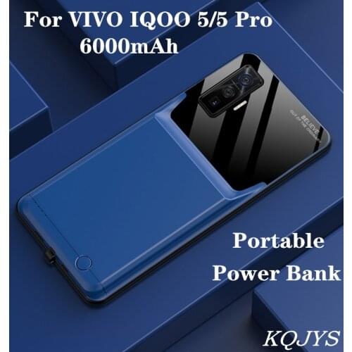 HSTNBVEO External Battery Charger Cases For VIVO IQOO 5 5G Portable Backup Power Bank Case For VIVO IQOO 5 Pro Battery Case