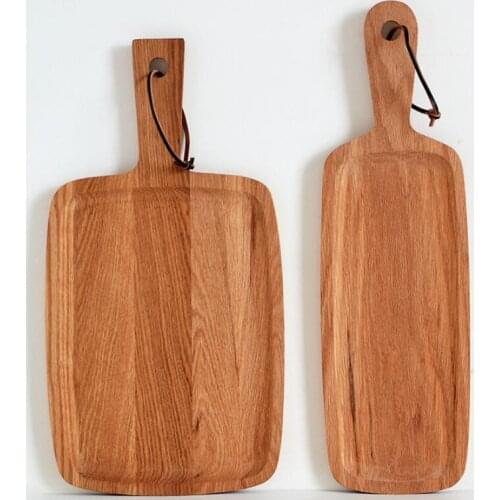Oak Unpainted Cutting Board Wood Bread Tray Snack Plate Sushi Plate Gourmet Photo Props Hotel Supplies Serving Board