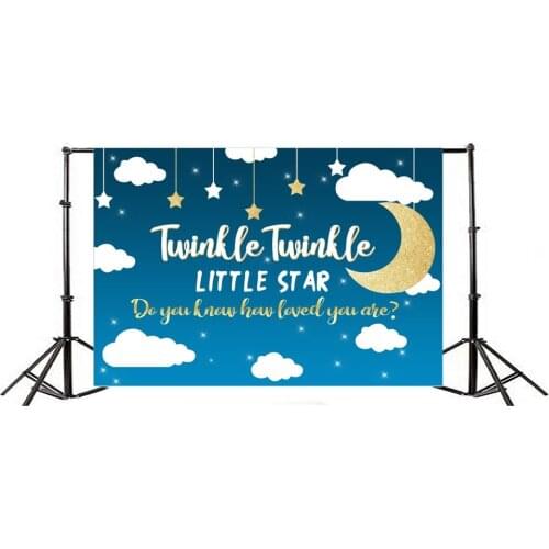 Photography Backdrop Twinkle Cartoon Stars Moon Cloud