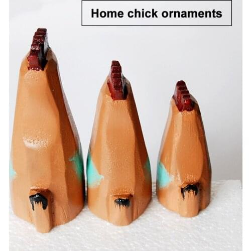 Hot Sale Creative Wooden Three Chicken Animal Ornaments Handicrafts Multi-function Home Living Room Bedroom Desktop Decoration