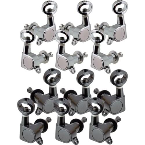Guitar Tuning Pegs Tuners Machine Heads Full Closed Tuning Peg Sliver/Black for Electric/Acoustic Guitar