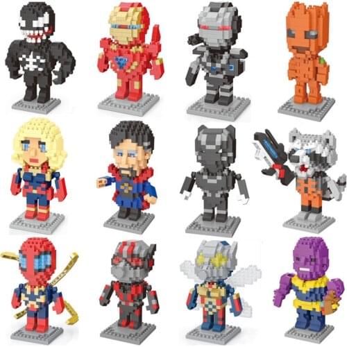 Disney Block Cartoon Anime Marvel Avengers Superhero Iron Man Captain America Spider Toy DIY Building Bouwstenen Speelgoed