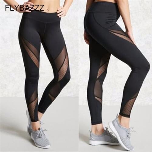 Ladies Fashion Black Mesh Patchwork Women Leggings Fitness Breathable Push Up Leggings Female Elastic Quick Dry Casual Leggins