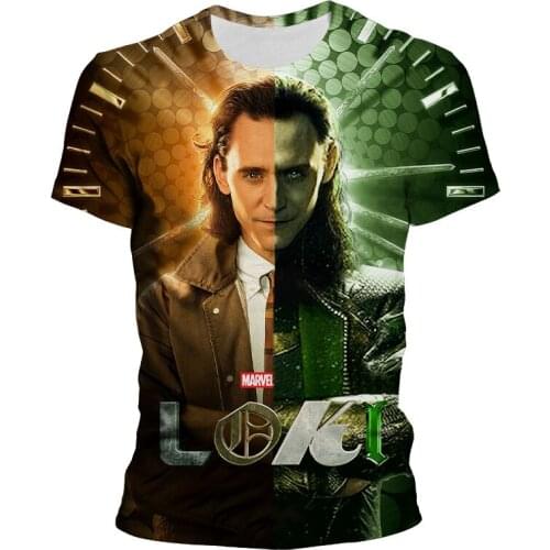2021 New Summer T Shirt For Men Loki Marvel 3D Print Cool Children Tshirt Short Sleeve Harajuku Casual Womens T-shirts