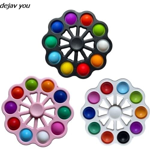 New Finger Push Bubble Simple Fidget Toy Spinner Anti Stress Relief Anxiety Gyro Autism Adhd Children Adults Decompression Toy