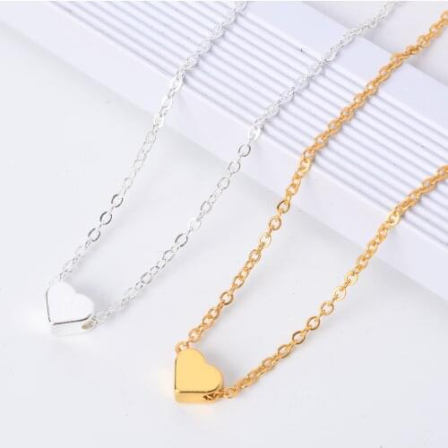 40cm Gold Silver Color Stainless Steel Link Love Heart Necklaces for Women Wedding Jewelry Long Necklaces New Year Gift Jewelry