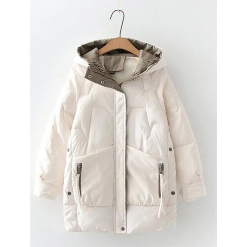 2021 Women Winter Thick Hooded Down Jacket Cotton New Long Warm Padded Parka For Women Oversize 3xl Winter Loose Cotton Coat