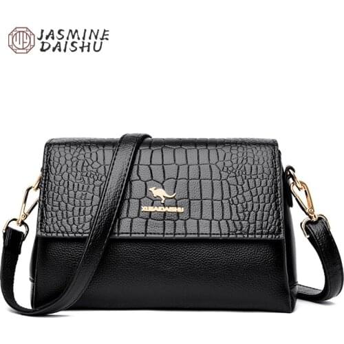 Luxury Crocodile Pattern Crossbody Small Square Bag Womens High Quality PU Leather Simple Shoulder Bag Ladies Designer Handbags