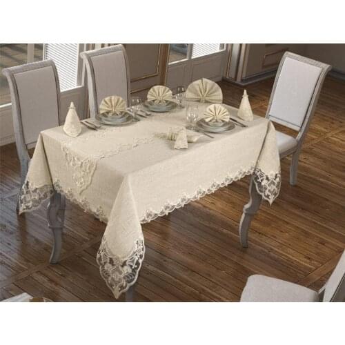 Hanzade Table Cloth 26 Piece Cream