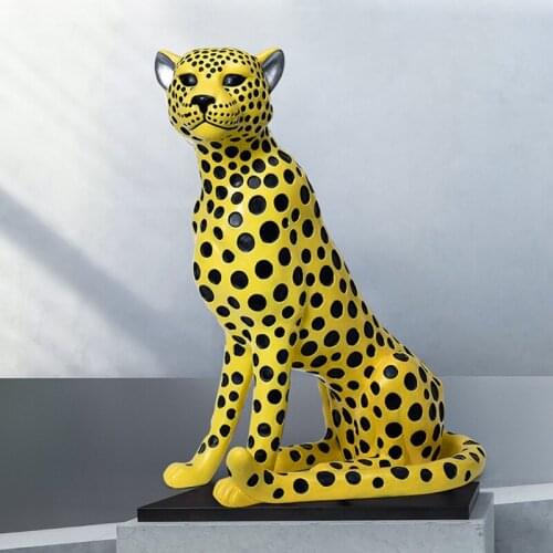 Nordic Modern Resin Crafts Panther Zebra Giraffe Statue Home Shop Window Decoration Leopard Animal Figurines Large Accessories