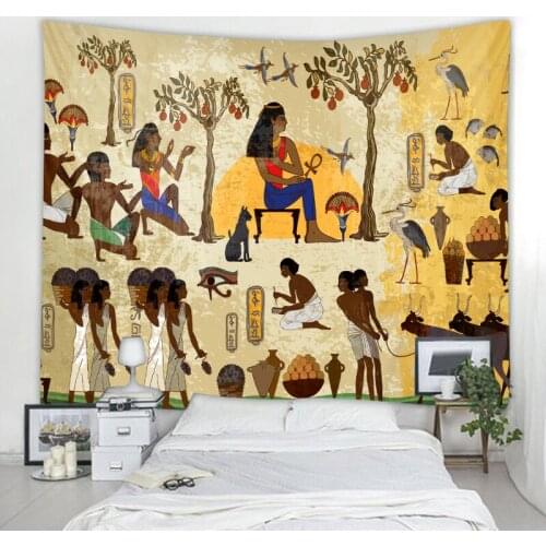 Ancient Egyptian tapestry wall hanging old culture printed hippie Egyptian tapestry wall covering home decor retro big blanket