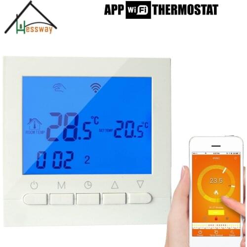 Warm System programmable remote temperature control wifi thermostat boiler for English Russian Operating Instructions