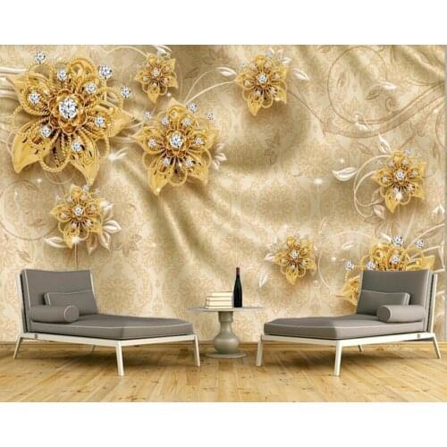 3D embossed gold jewels rose pattern wallpaper mural papel de parede,living room sofa TV wall bedroom wall papers home decor bar