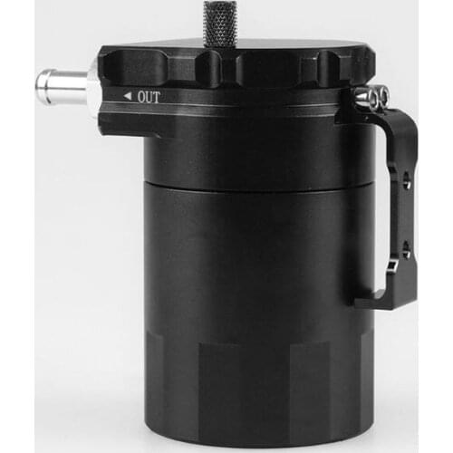 Universal Car Oil Catch Can Tank with Breather Compact Dual Cylinder Polish 28GC