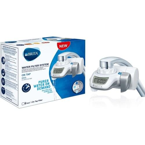 Brita On Tap Faucet Water Filter System For Instant Filtered Water White Purifier 1 Filter 600 Lt Capacity Healthy Purification