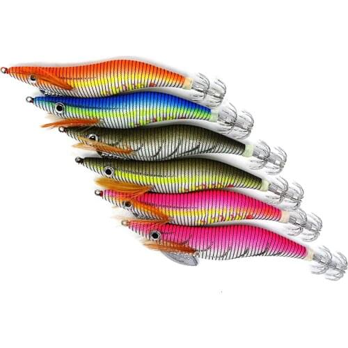 High quality squid jig Japanese cloth 6 colors mixed Squid jig Saltwater game fising lure