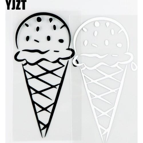 YJZT 7×13.9CM Waffle Cone Ice Cream Dessert Car Bumper Window Car Stickers Vinyl Decals Black / Silver 10A-0735