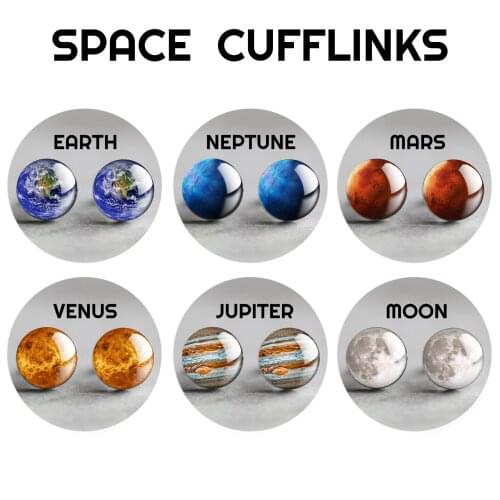 Moon Solar System Planet Cufflinks Best Man Cufflinks Men Wedding Cufflinks Universe Galaxy Nebula Suit Shirt Cuff Links