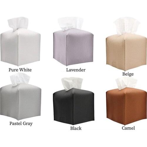 PU Leather Tissue Box Holder Cover Napkin Case Table Car Room Office Elegant New PU Tissue Boxes