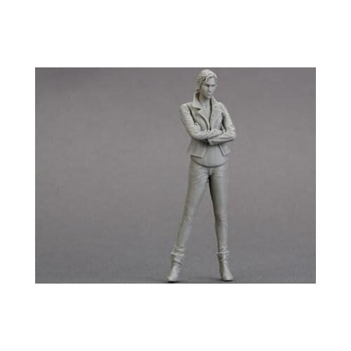 1/18 90mm long hair girl standing 90mm toy Resin Model Miniature Kit unassembly Unpainted