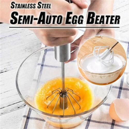 1PC Stainless Steel Manual Self Turning Whisk Frother Easy Blender And Mixer Cream Whipper Egg Beater Hot Drink Foamer Stirrer