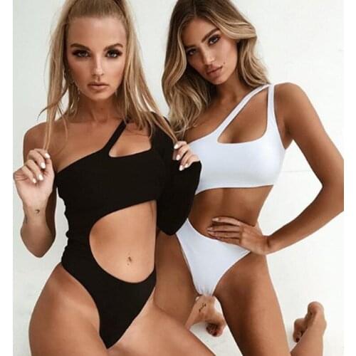 2021 costume da bagno intero Sexy costume da bagno femminile senza schienale costume da bagno brasiliano tinta unita costume