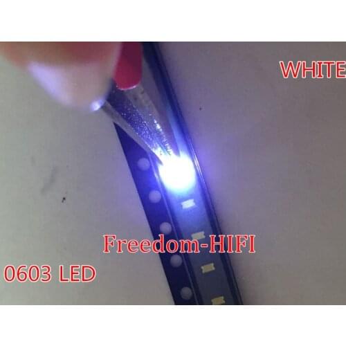 4000pcs/lot Small white lamp beads 0603 SMD LED 0603 white Light-emitting diodes Free Shipping 1.6*0.8*0.4MM 6000-6500K 3.0-3.6V