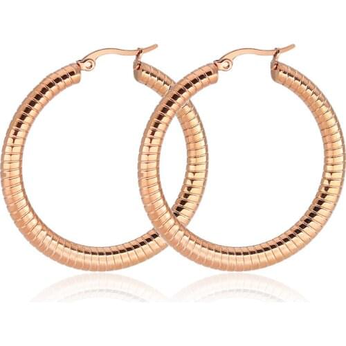 AsJerlya Hot Sale 1pair New 3-5CM Hoop Round Earrings Fashion Big Round Hoop Earrings Elegant Simple Silver/Gold Evening Party