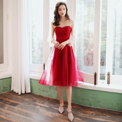 Aswomoye Women's Evening Dresses Below The Knee