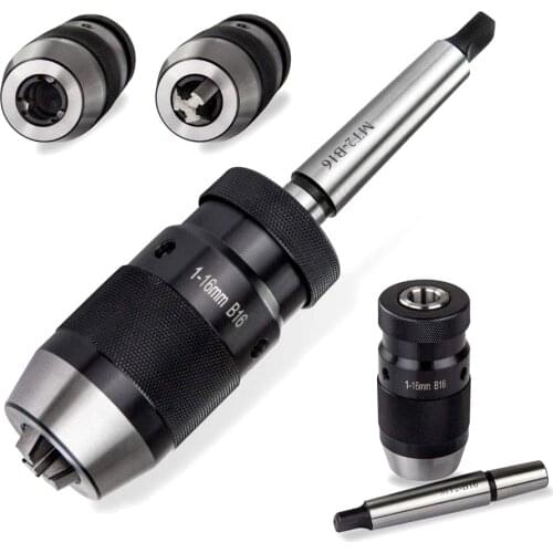 1-16mm Self Tighten Automatic Locking Keyless Drill Chuck With Handle MT2-16Mm-B16 Morse Taper Shank
