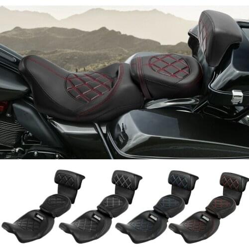 Motorcycle Driver Passenger Seat Chopped Razor Pad For Harley Touring Road Glide Ultra Limited Street Glide Road King 2014-2021