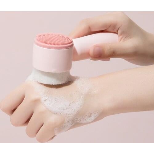 1 Piece Double-sided Household Face Cleaning Brush Manual Pore Cleaning Silicone Soft Brush Blackhead Removal Tools for Woman