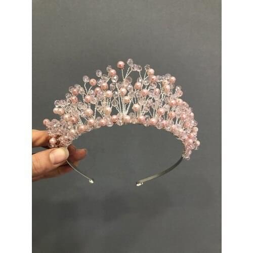 Dreamer Beads Powder Beaded Princess Model Bride Crown April kina night party Baroque