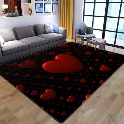 Custom Nordic Flannel 3D Printed Carpets for Living room bedroom Area Rugs Valentines Day wedding home decor carpet Kitchen Mat