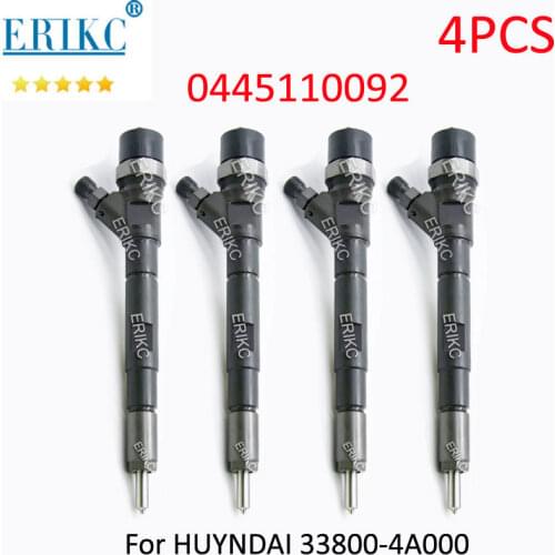 4PCS 0445110092 Common Rail Injector Nozzle 0 445 110 092 Diesel Fuel Parts Inyector Sprayer 0445110 092 for HUYNDAI 33800-4A000