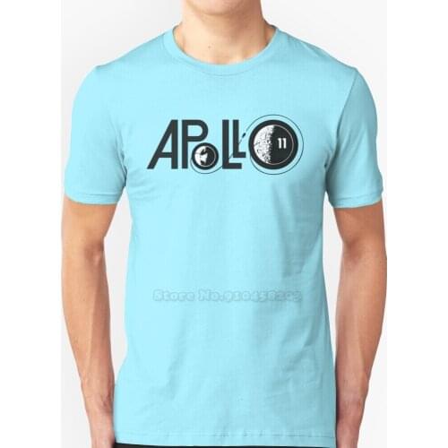Apollo 11 Logo Short-Sleeved T-Shirt Harajuku Hip-Hop T-Shirt Tee Tops Apollo Space Moon Astronaut Astronomy Flight Rocket