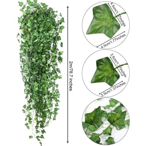 240cm Artificial Plant Plastic Ivy Leaf Garland Green Long Vine Fake Foliage flower Wreath Hanging Garland For Home Wedding Deco