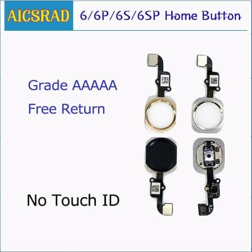 Home-Button Flex For iPhone 6 6s 7 8 Plus 5s SE Return Back Home Button With Flex Cable Rubber Sticker No Touch ID Fingerprint