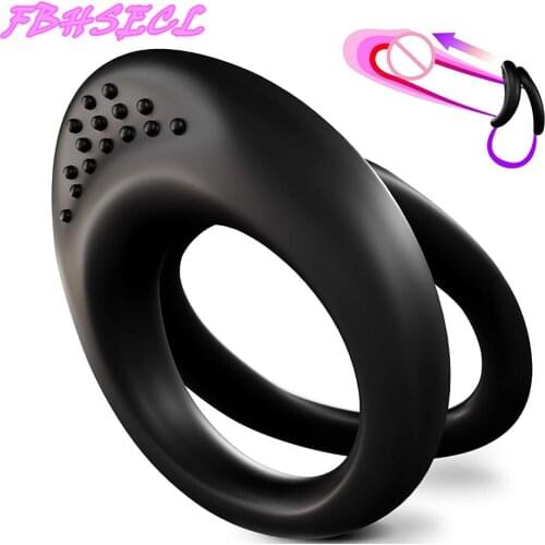 FBHSECL Cock Ring Penis Sex Toys for Men Male Chastity Cage Stretcher Sextoys Audlt Products Couples Tools Erotic Machine Shop