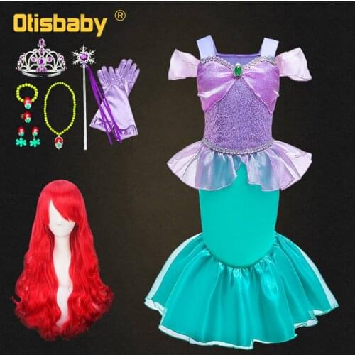 New Year Girl Little Mermaid Costume Christmas Princess Ariel Dress for Girls Birthday Party Fantasia Infantil Ariel Dress Up