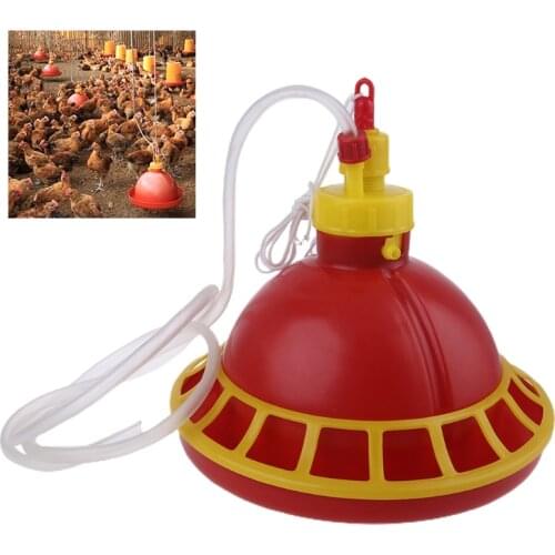 Round Chicken Drinking Fountain Device Hanging Cup Waterer Bowl Poultry Drinker