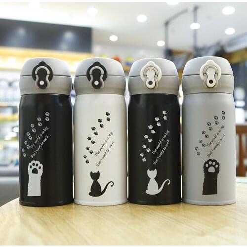 350ml Del Gatto Del Fumetto Thermos Mug Sveglio Portatile In Acciaio Inox Boccette di Vuoto Termico Bottiglia di Acqua Bicchiere