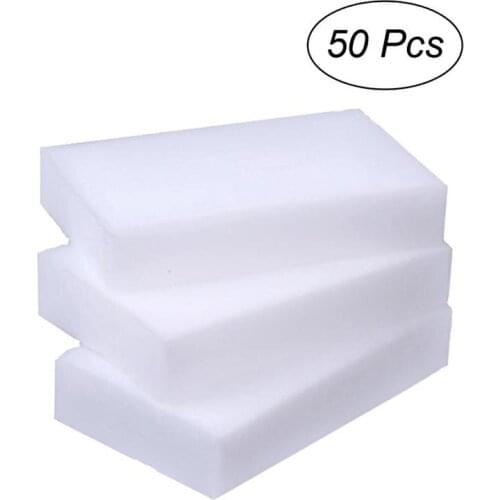 50pcs Extra High-density Durable Nano Cleaning Sponge Eraser Strong Decontamination Washing Brush (White)