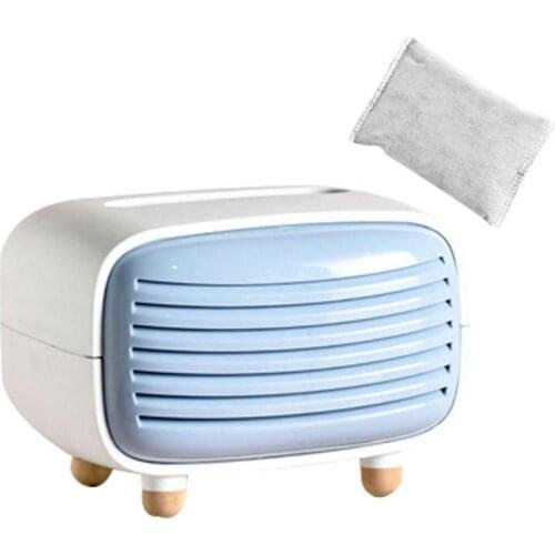 Multifunctional Radio Shape Bamboo Charcoal Bag Four-legged Desktop Tissue Box For Home Living Room Tissue Box