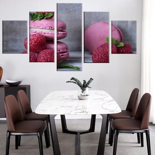 Wall Art Modular Pictures 5 Panel Large Very Berry Desserts Canvas Printed Home Decorative Posters Painting Living Room Frame