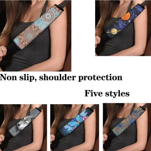 Car seat belt cushion cover, planet 2-piece soft car shoulder pad, suitable for adults and children