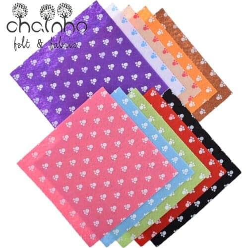 Printed Felt Non Woven Fabric 1mm Thickness Polyester Cloth For Sewing Dolls Crafts Home Decoration Pattern Bundle 10pcs15x15cm