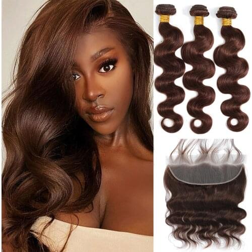 Ombre Bundles With Closure Pre colored Brazilian Hair Body Wave 3 Human Hair Blonde Bundles With Closure 4*4 NonRemy Hair T4/30