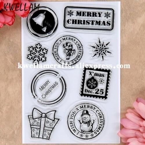 MERRY CHRISTMAS Snowflake Gif box Star Scrapbook DIY photo cards rubber stamp clear stamp transparent stamp 10x15cm KW8070221