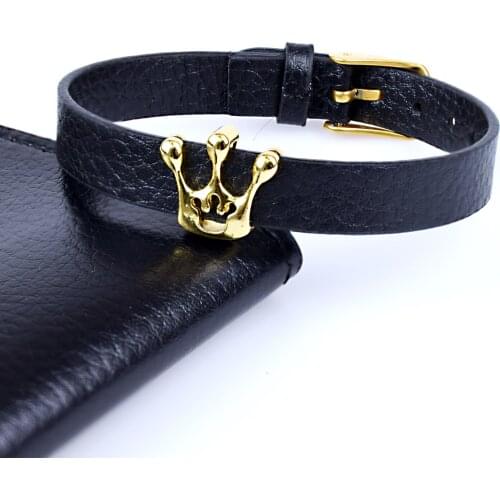 Lucky Crown Charm Bracelet for Male Women Wrap Leather Bracelet Adjustable Party Jewelry